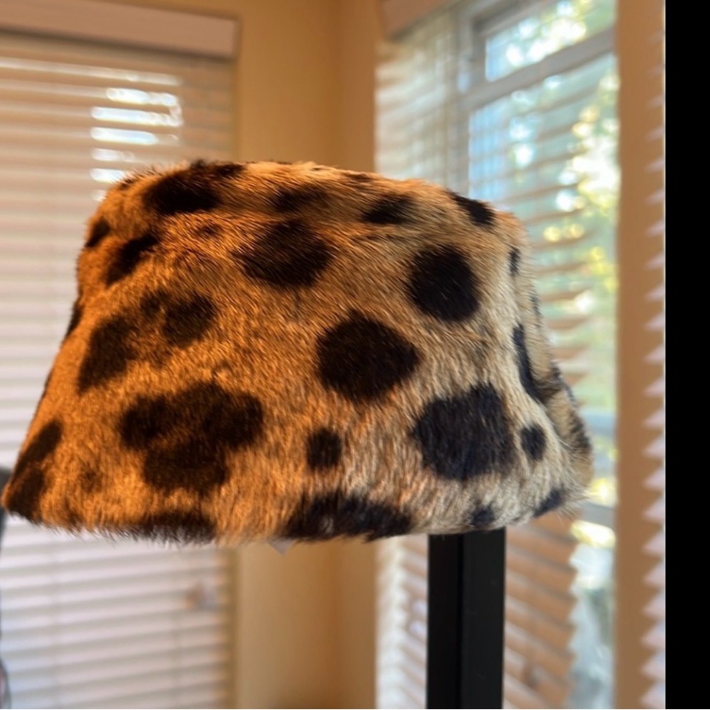 Leopard Print and Black Beaded Vintage hats